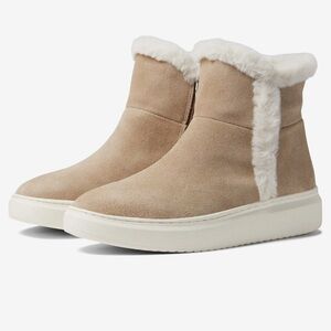 Marc Fisher Tan Suede Winter Boots with White Fur